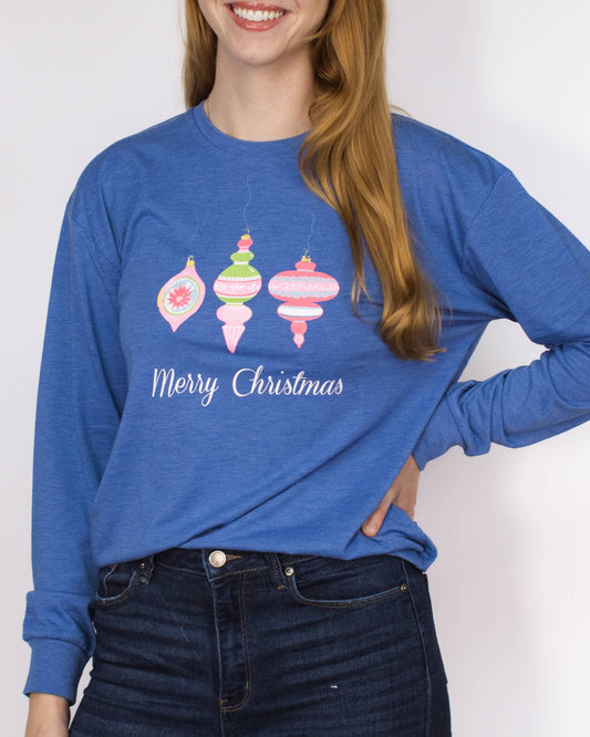 Whimsical Wonders Long Sleeve Crew Neck T-Shirt   Blue/Multi   -Asst.: Small