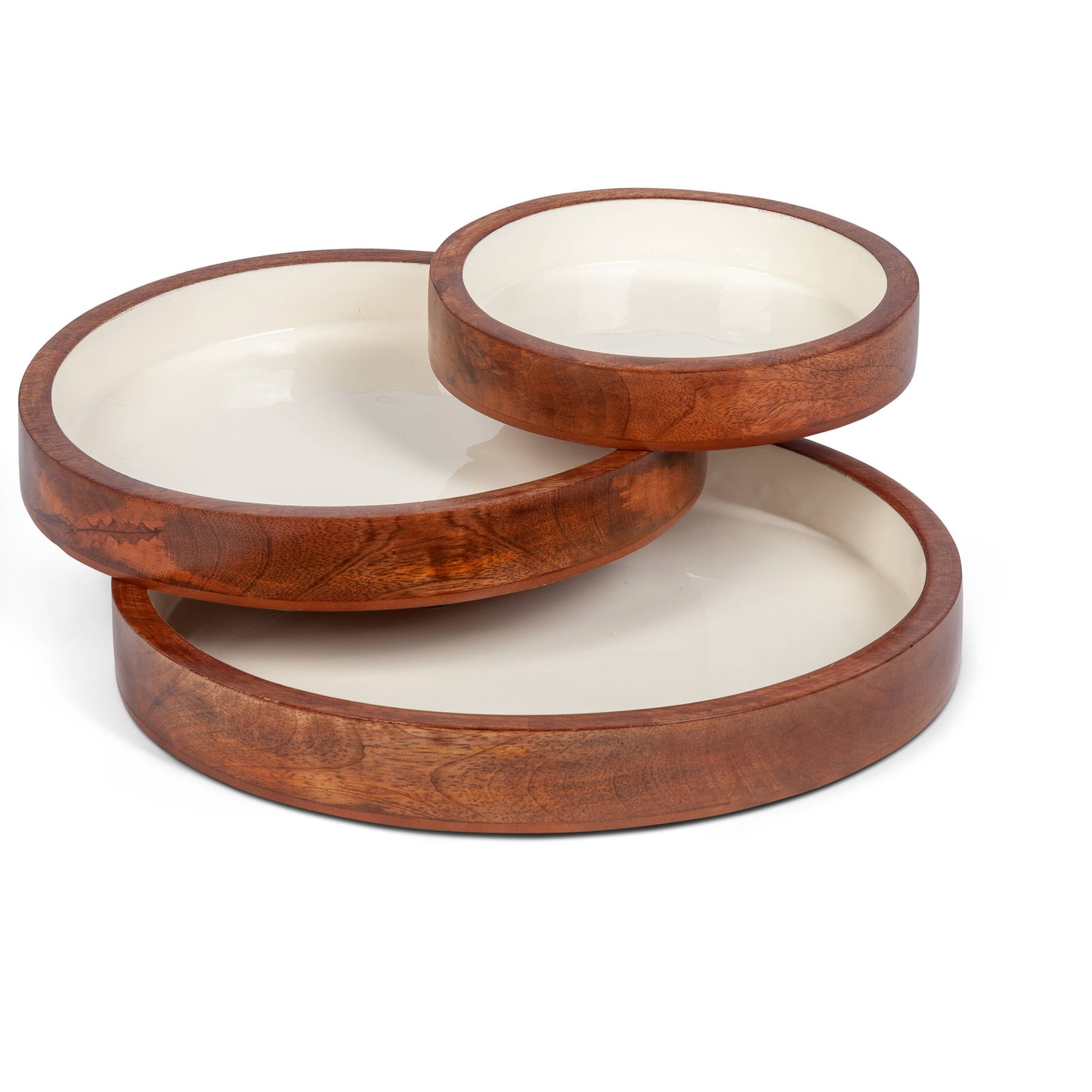 Mango Wood Trays with Food-Safe Enamel Coating-3 sizes