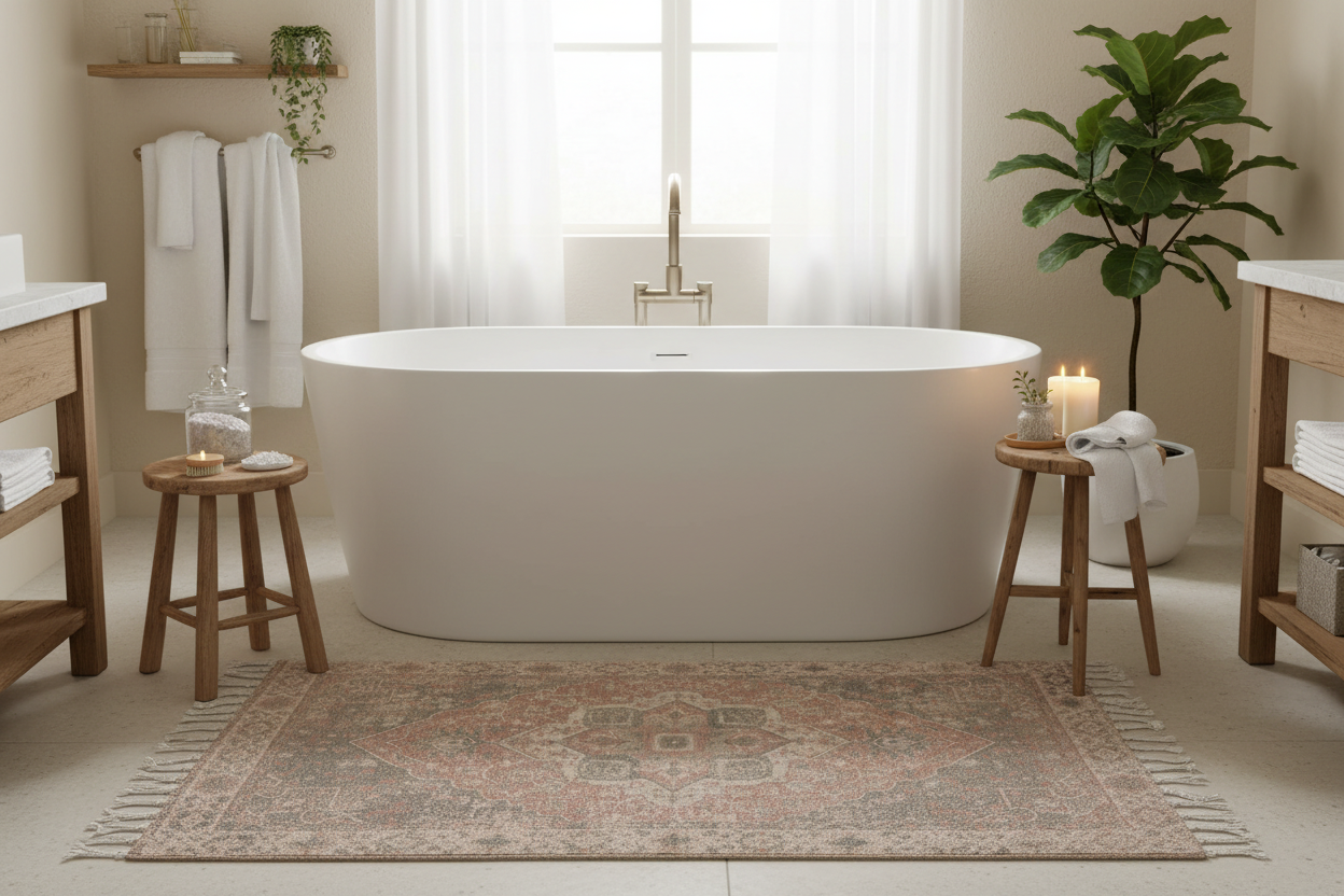 Cotton Printed Rug, Tamarind, 3' x 5'