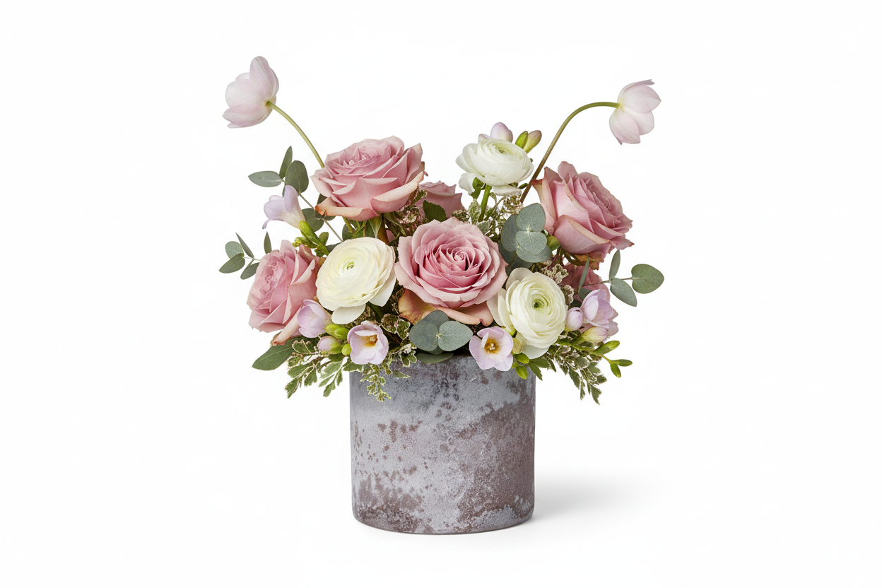 Frosted Amethyst Luster Glass Cylinder Vase