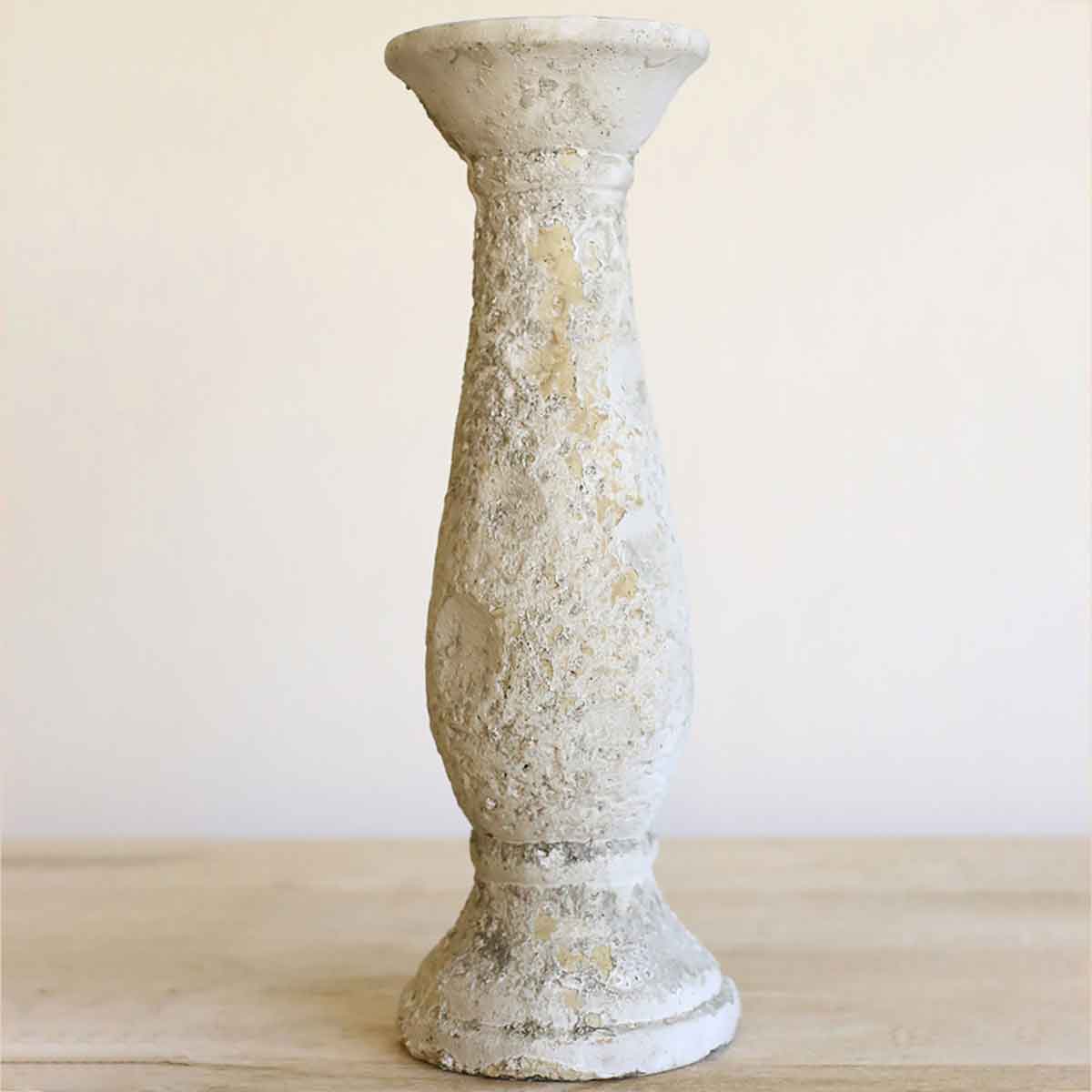 Visby Candle Holder Antique White 4.5x12.75
