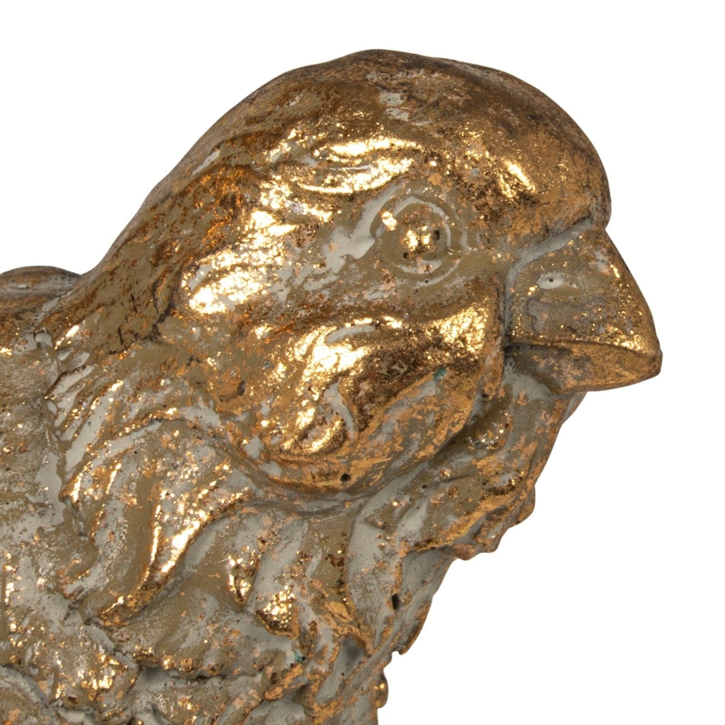 Resin Bird Shaped Taper Holder, Distressed Antique Gold Finish