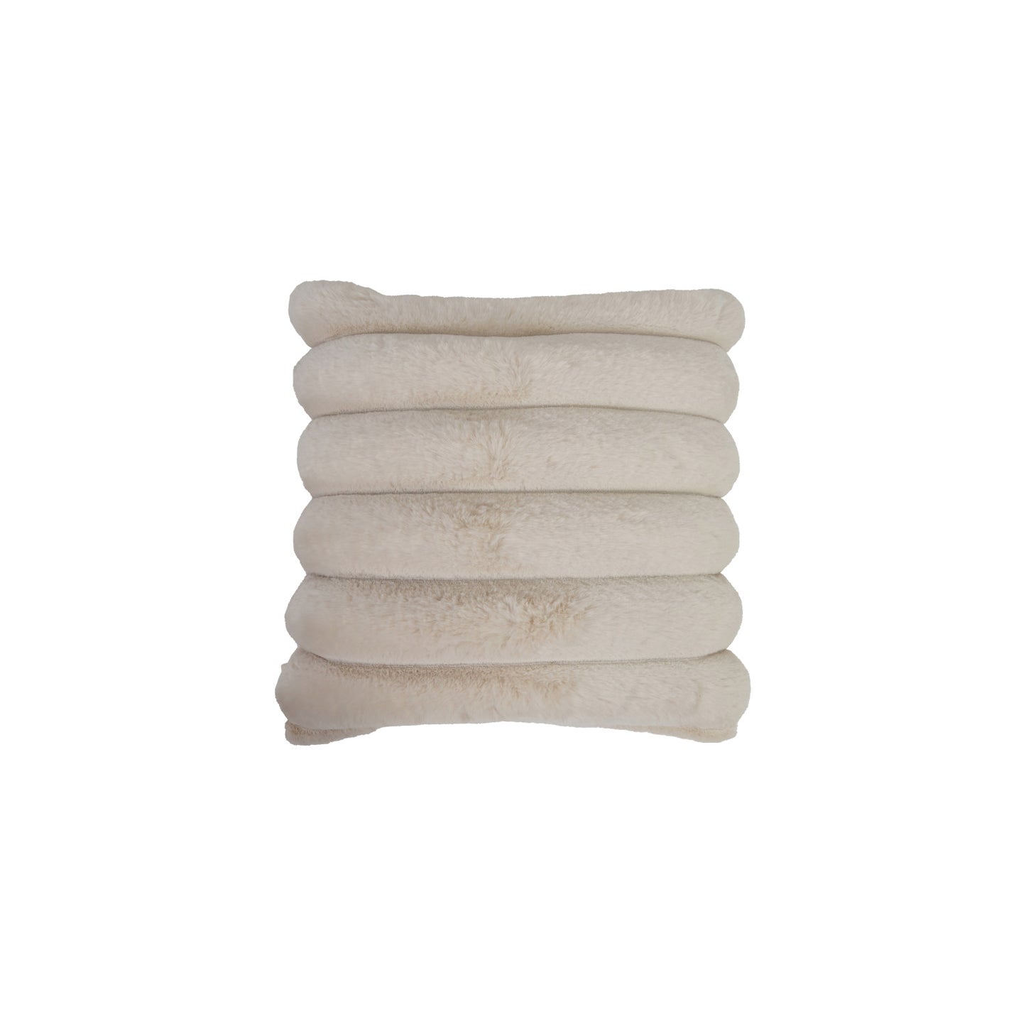 18" Square Faux Fur Pillow with Channel Stitch & Velvet Back