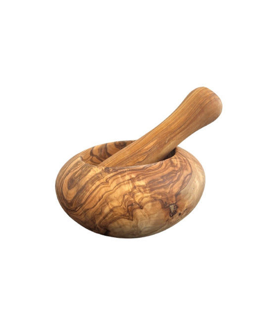 Round Mortar Dia 5.9” Olive Wood