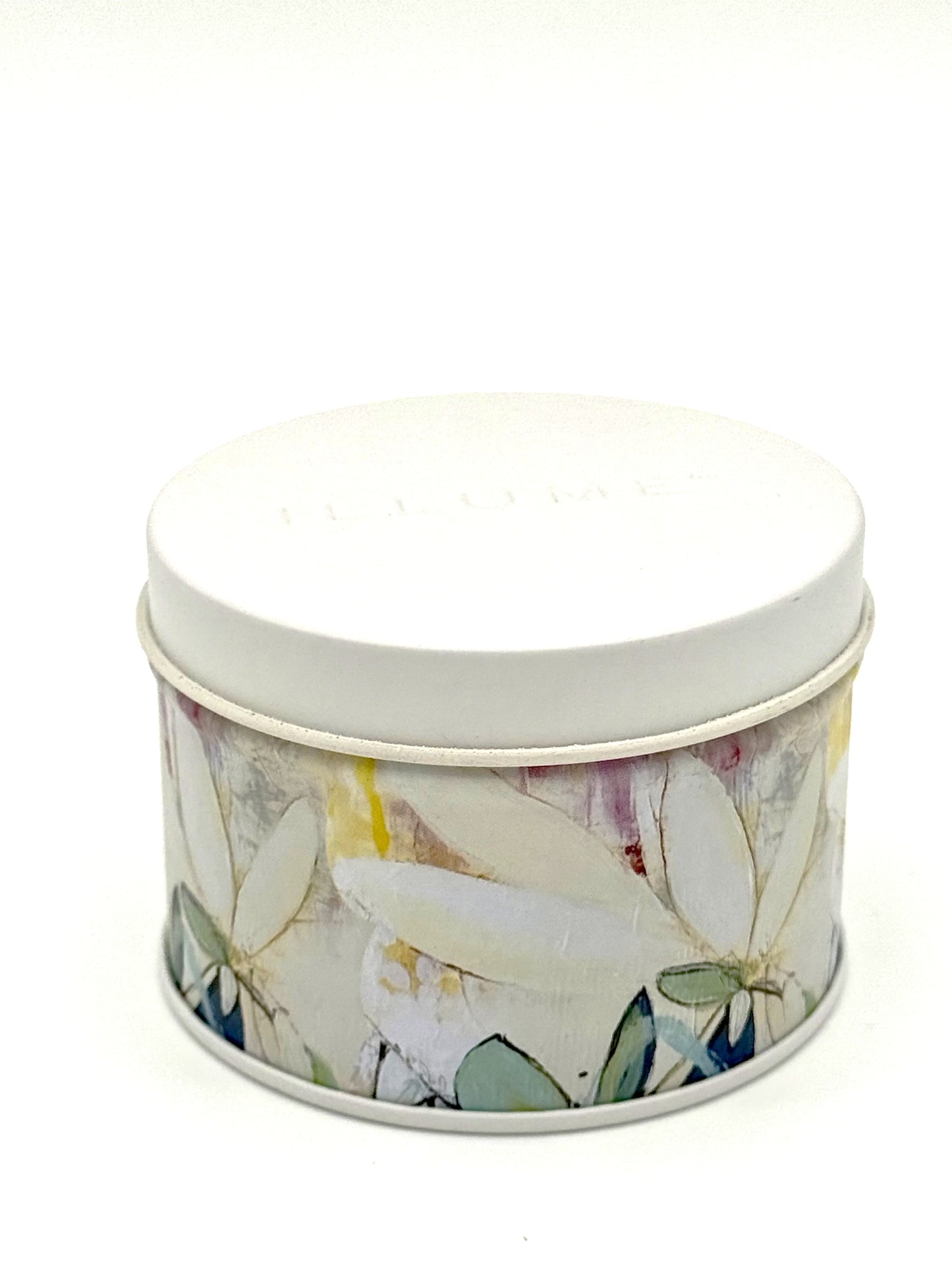 Gardenia Printed Tin Candle
