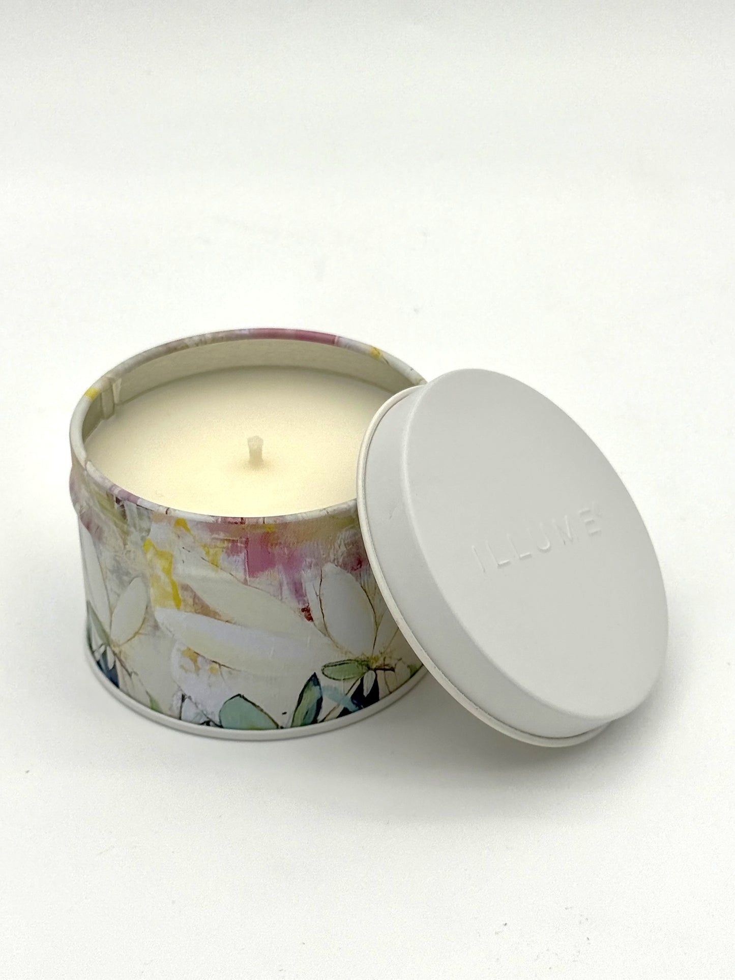Gardenia Printed Tin Candle