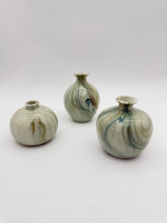 Stoneware Bud Vases-Set of 3