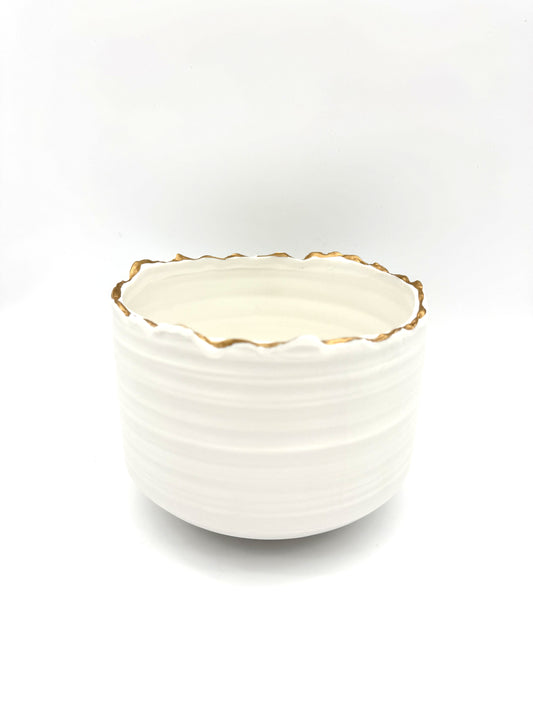 Gilded Organic Edge Pot, 8"