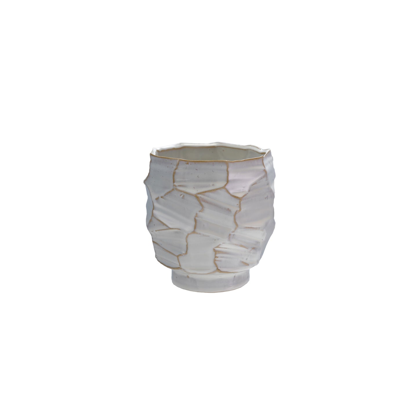 Embossed Stoneware Planter/Vase (Holds 5" Pot) (Each One Will Vary)