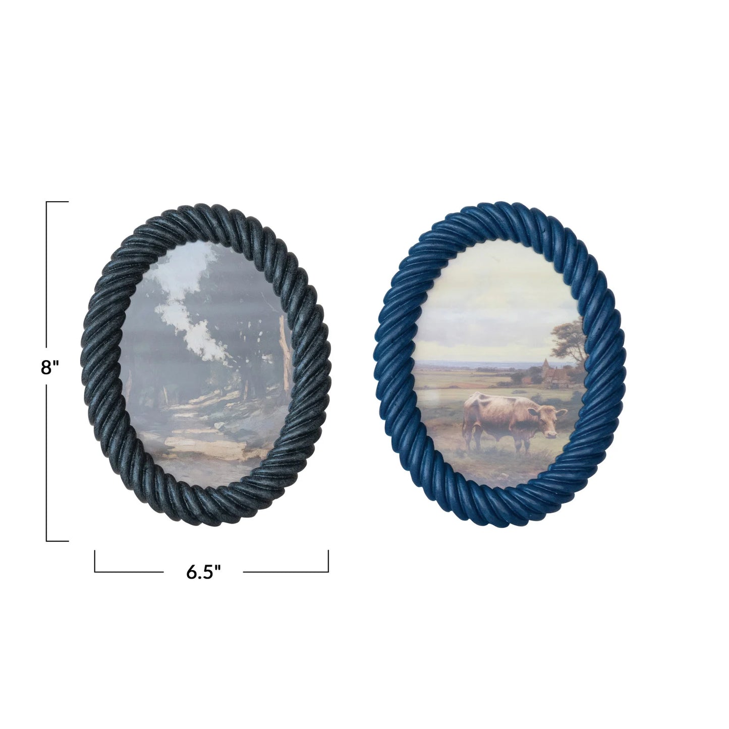 Oval Resin Twisted Photo Frame, 2 Colors (Holds 5" x 7" Photo)