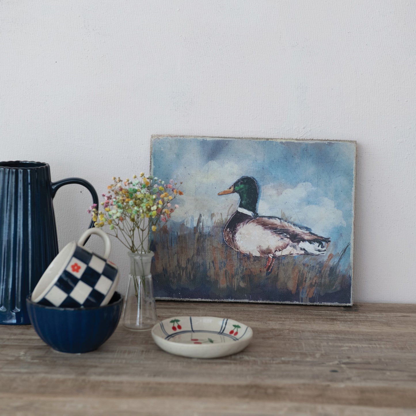 Canvas Wall Décor w/ Duck Image, Distressed Finish