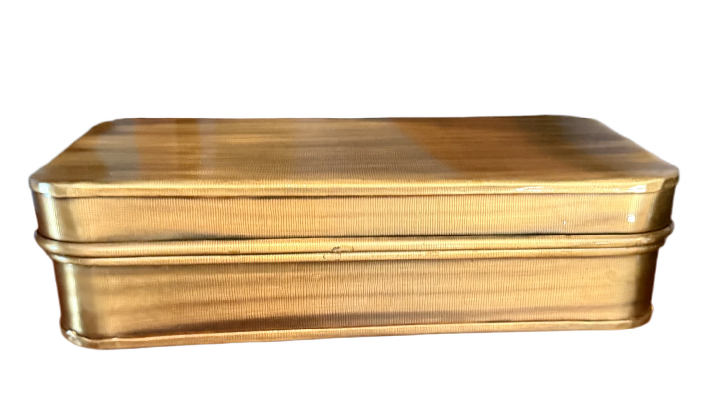 Decorative Metal Box, Antique Brass Finish, Small