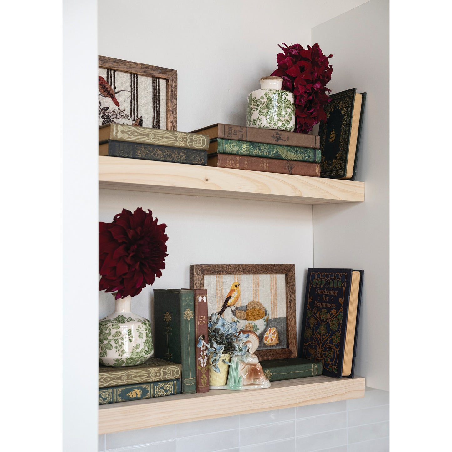 Stoneware Vase with Botanicals (Each One Will Vary)