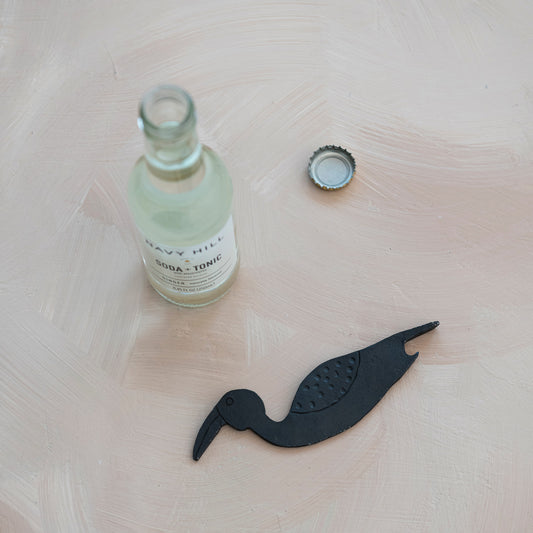 Metal Bird Bottle Opener, Black