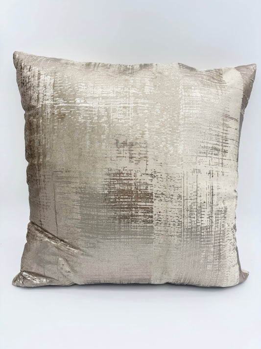 20” Square Cotton Blend Velvet Printed Pillow with Silver
