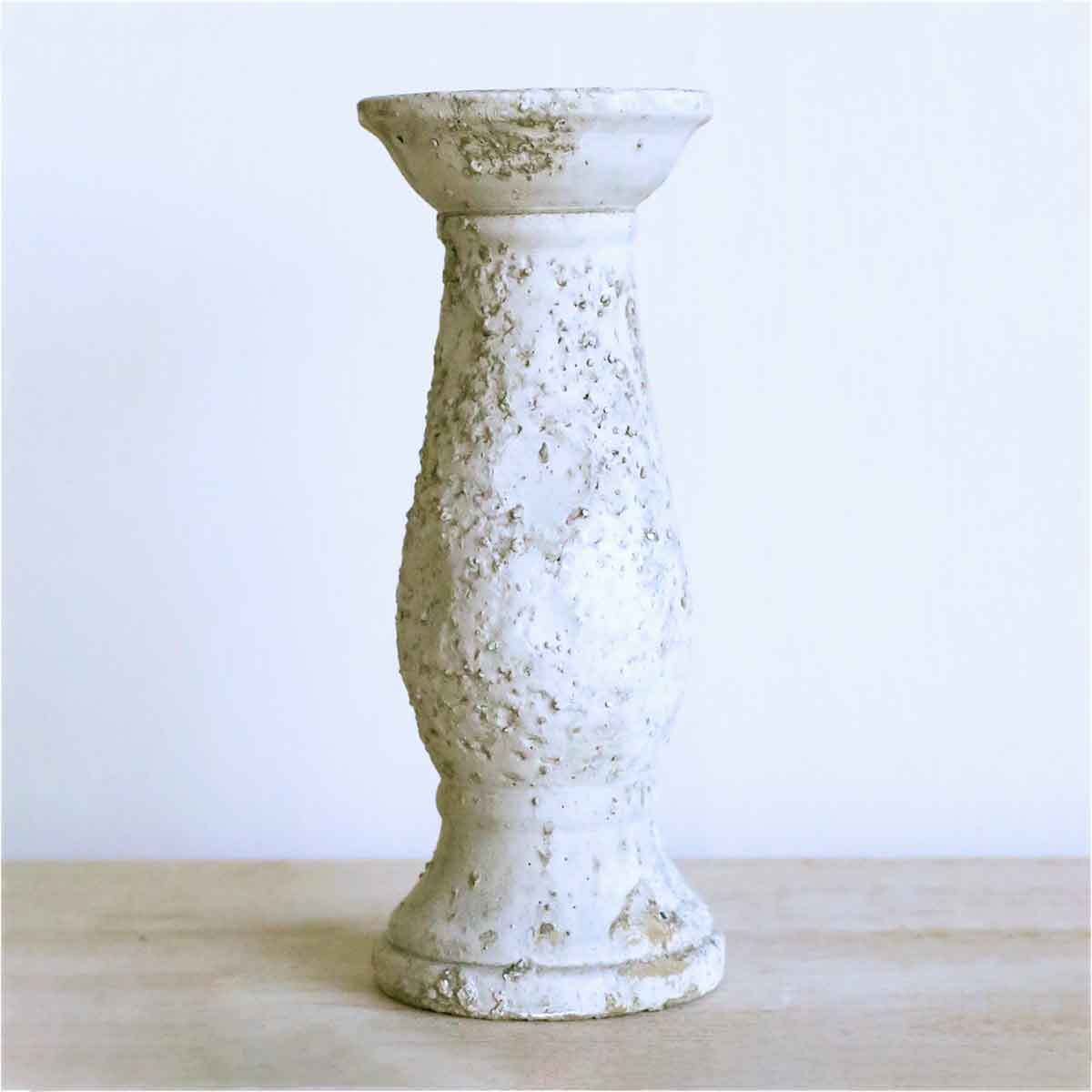 Visby Candle Holder   Antique White   4x10