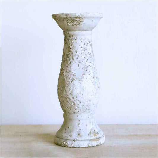 Visby Candle Holder   Antique White   4x10