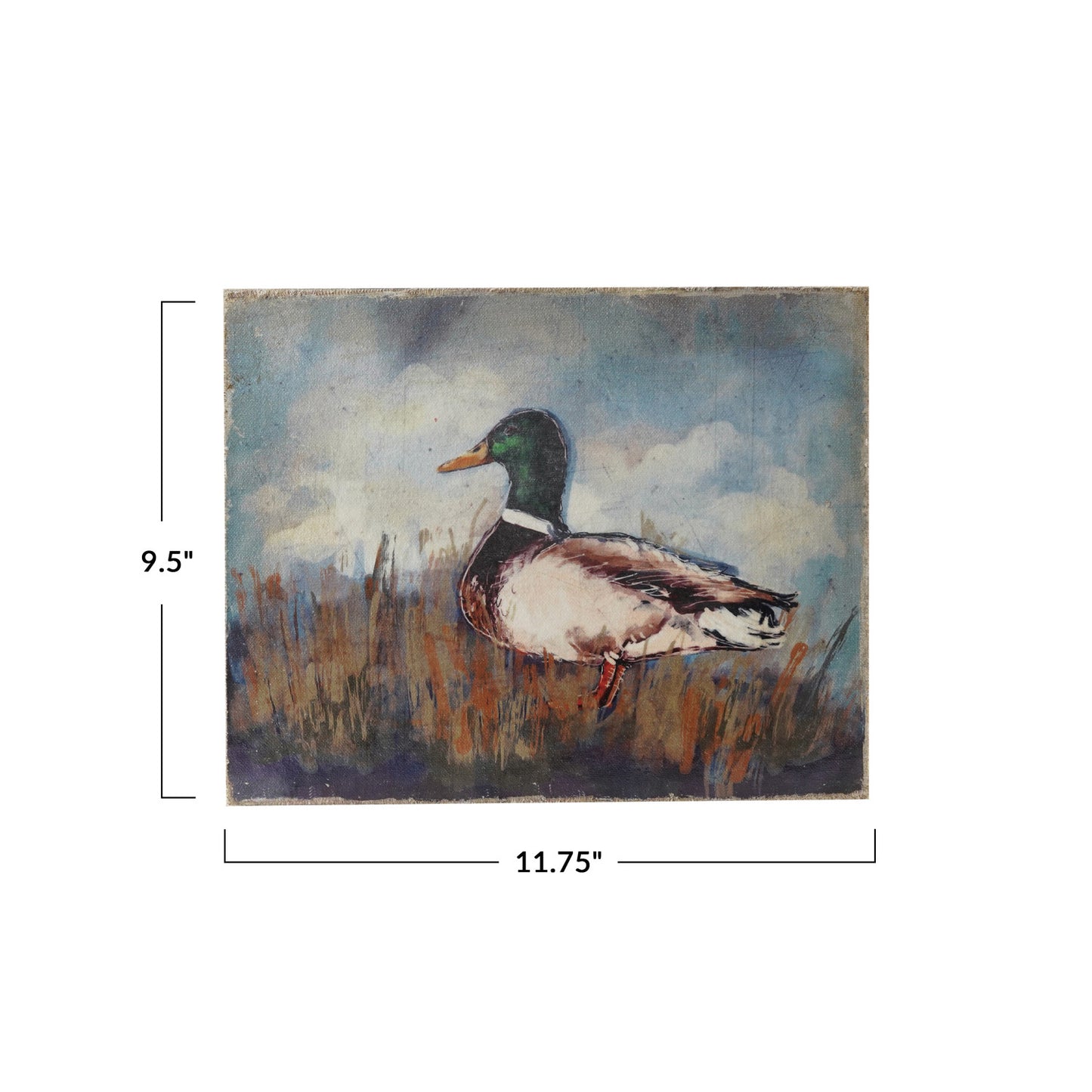 Canvas Wall Décor w/ Duck Image, Distressed Finish