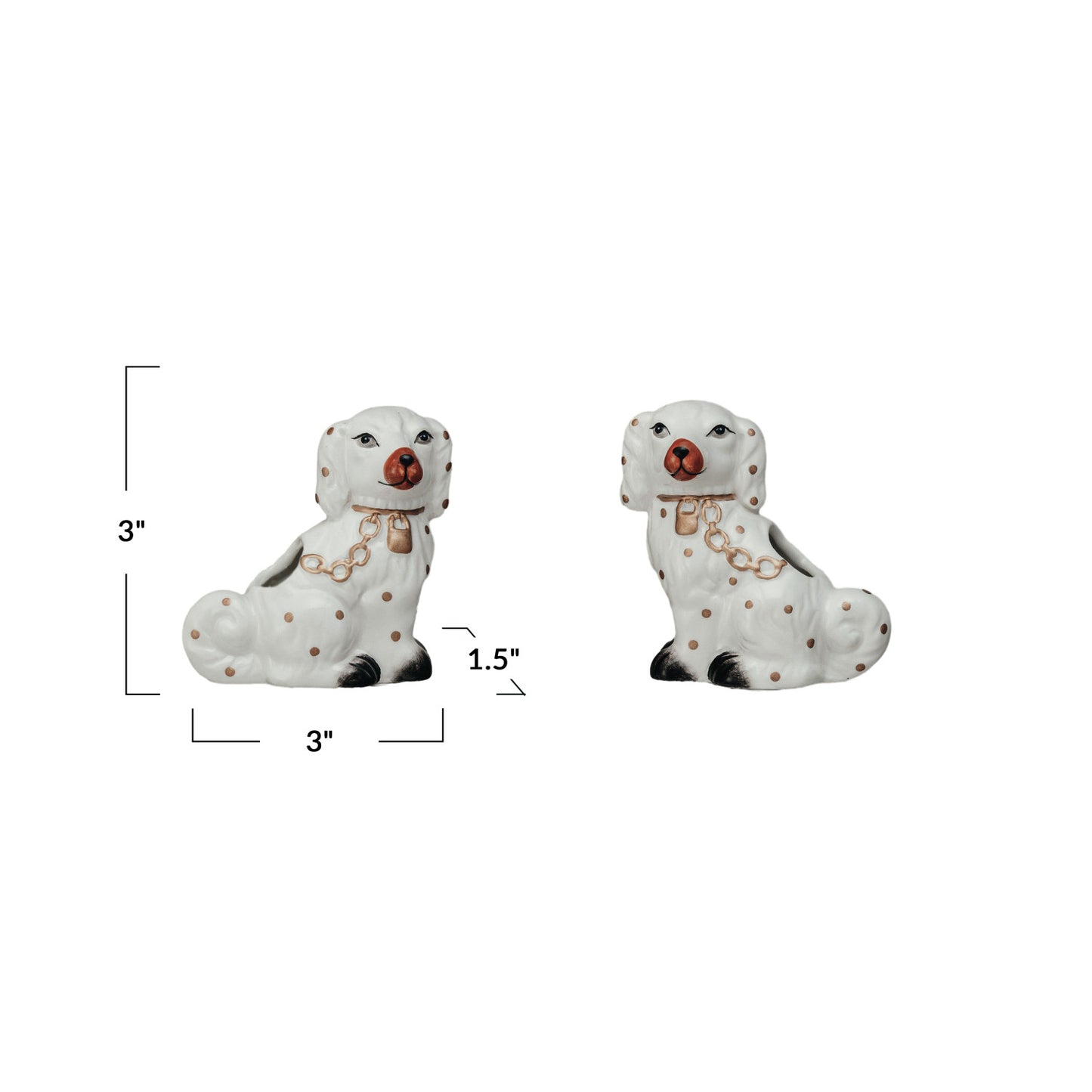 Ceramic Staffordshire Dog Shaped Toothpick Holder, 2 Styles