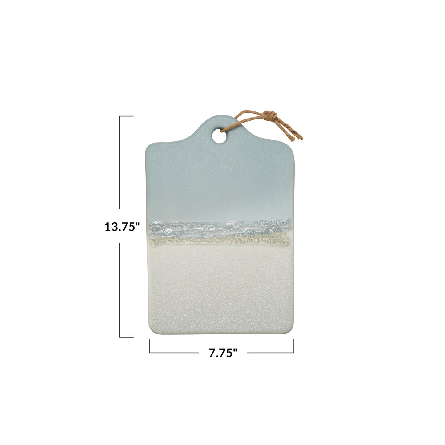 Stoneware Cheese/Serving Board w/ Jute Tie, Reactive Glaze (Each One Will Vary)