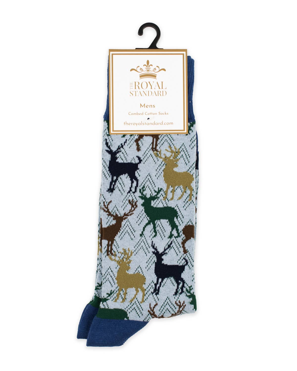 Men's Stag Socks   Gray/Navy/Green   One Size