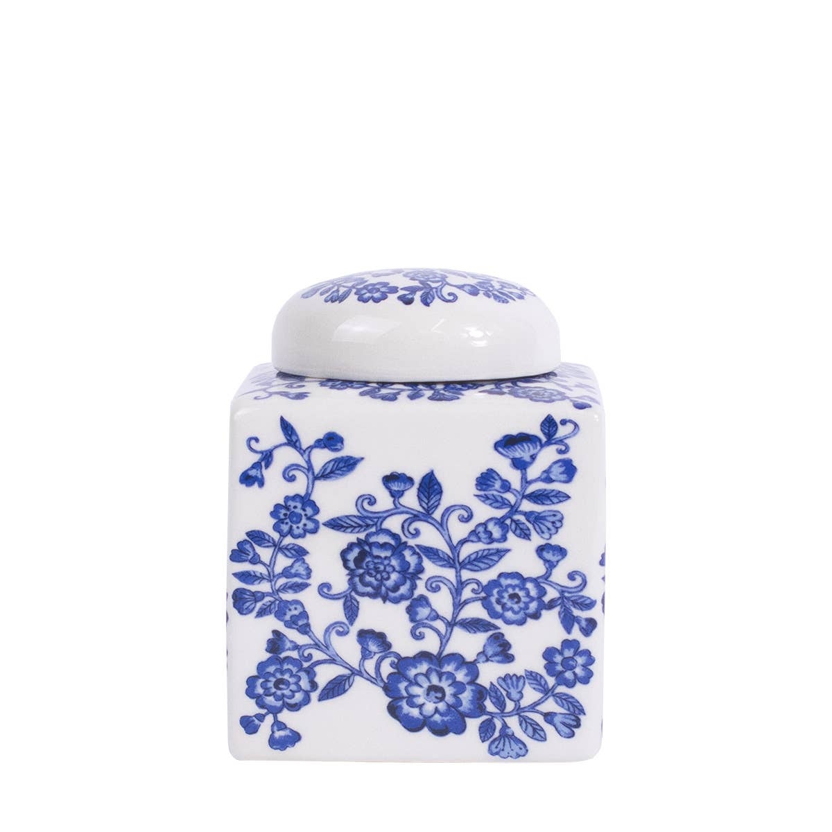 Enchanted Garden Jar   Blue/White   4x5x4