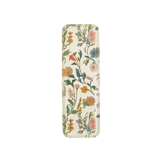 Decorative Metal Wall Decor/Tray with Floral Pattern (Hangs or Sits)