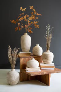 Turned Wood Bulb Vase