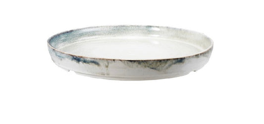 Stoneware Platter, Reactive Glaze, Blue & White (Each One Will Vary)