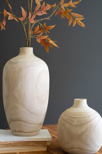 Turned Wood Bulb Vase