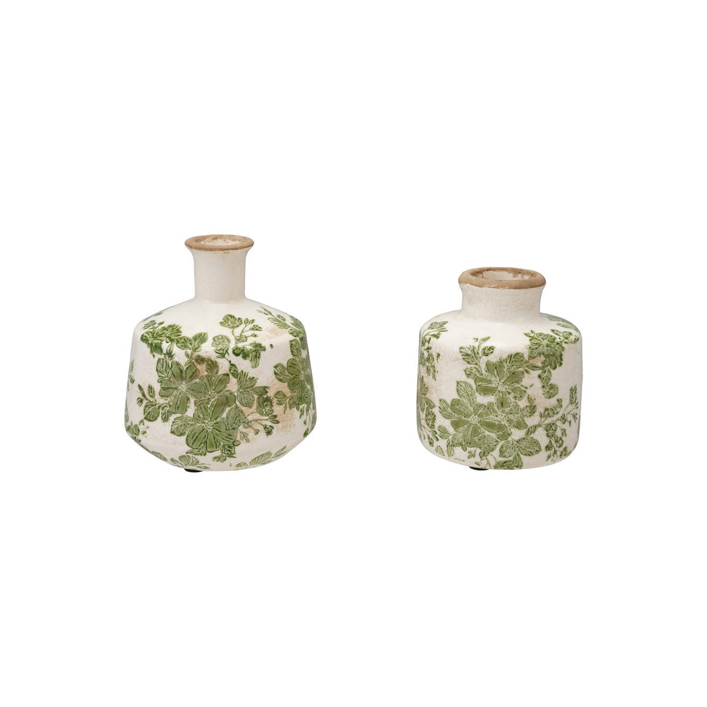 Stoneware Vase with Botanicals (Each One Will Vary)