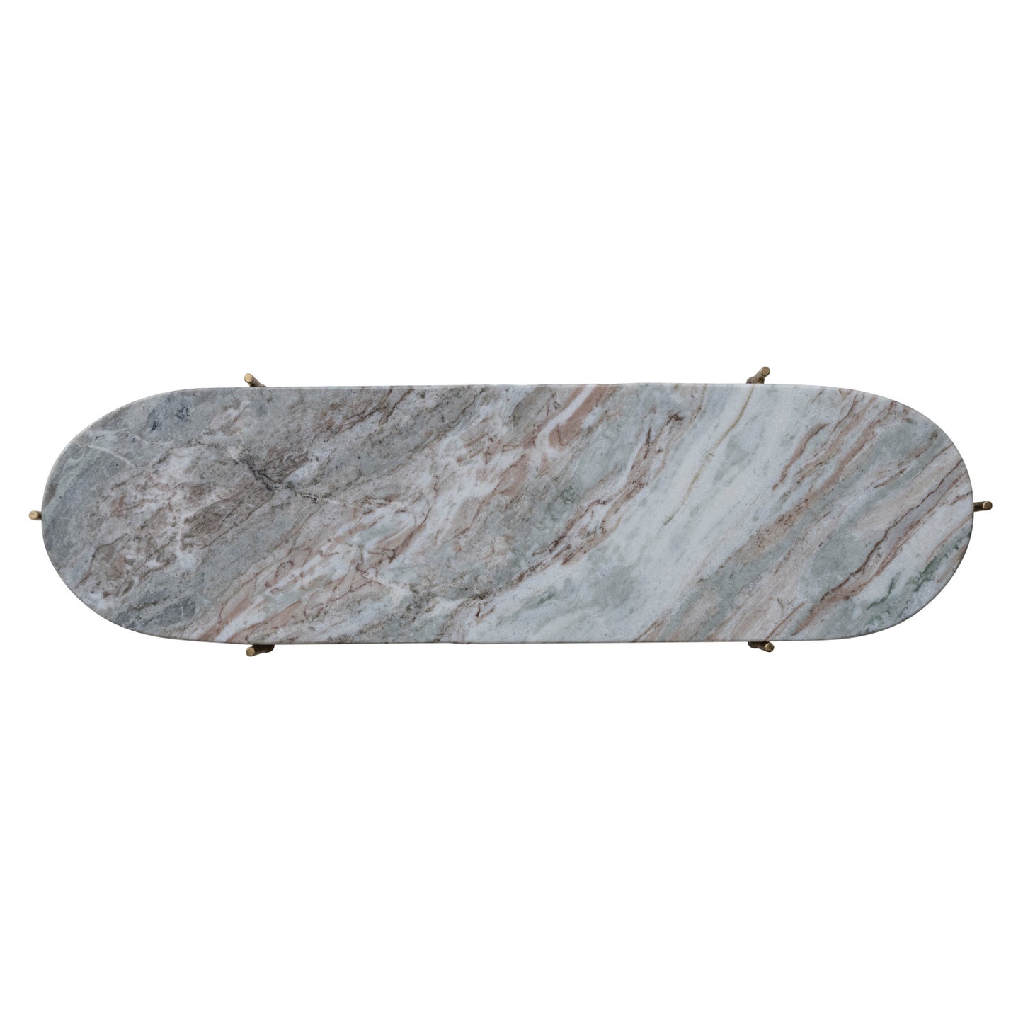 Oval Decorative Marble Tray with Stand (each will vary)
