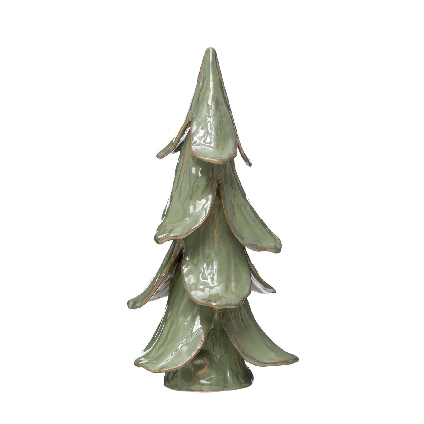 Handmade Stoneware Tree, Reactive Glaze, Mint Color