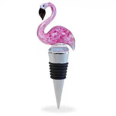 Cheers Flamingo Glass Wine Stopper