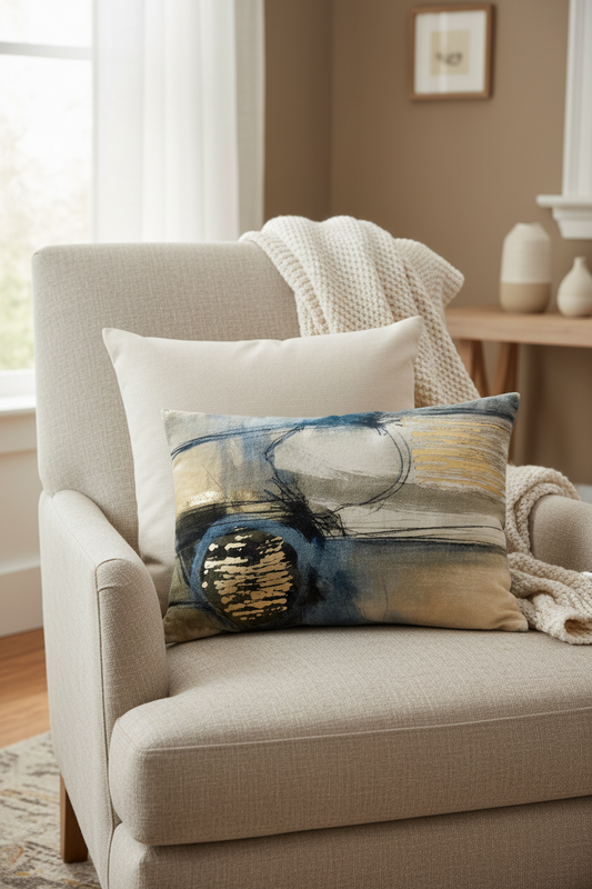 Cotton Velvet Lumbar Pillow, Multi Color