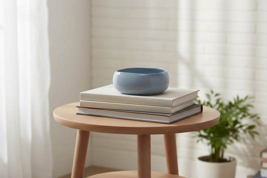 Stoneware Organic Shaped Bowl, Reactive Glaze (Each One Will Vary)