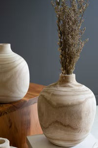 Turned Wood Bulb Vase