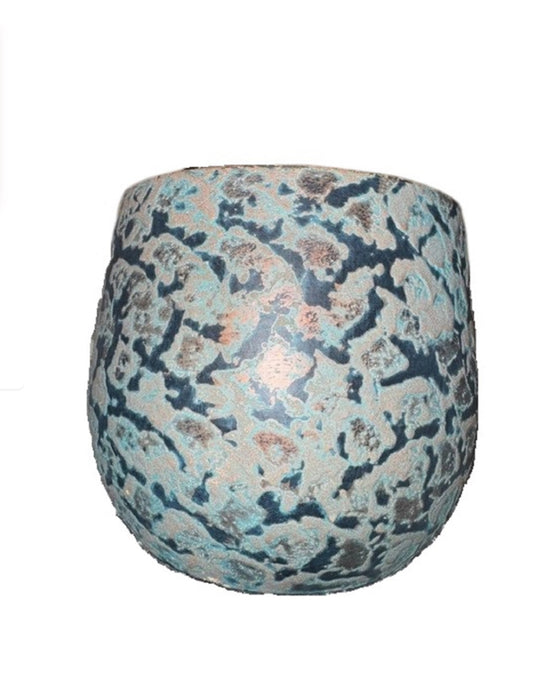Clemente Round Pot 10”Dia- A - Copper/ Multicolor Blue