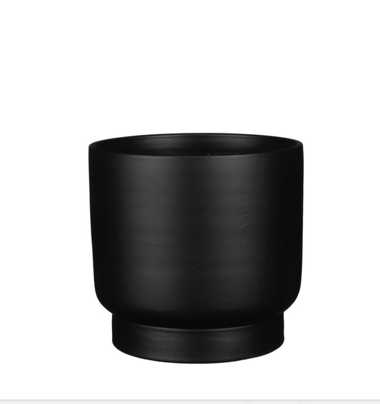 Large Riva Round Black Pot