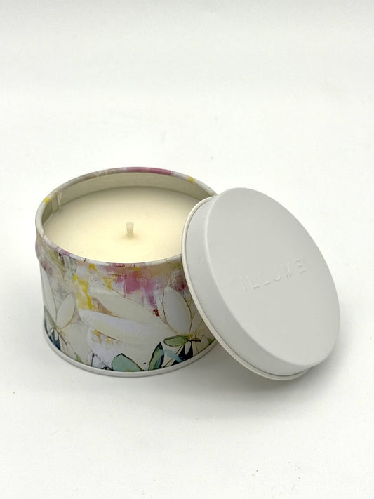 Gardenia Printed Tin Candle