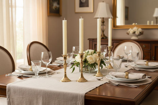 Unscented Hobnail Taper Candles in Box, Set of 2