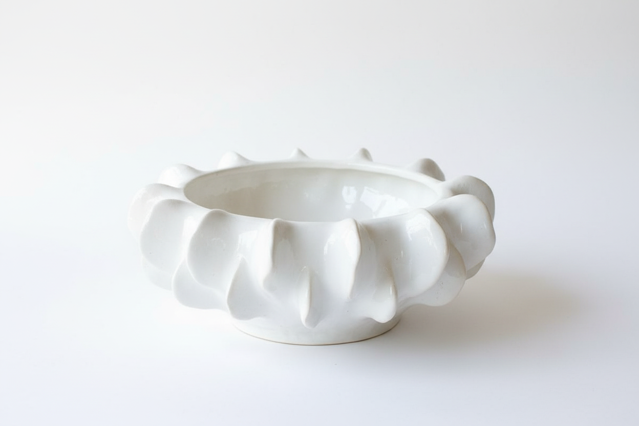 Organic White Ceramic Bowl