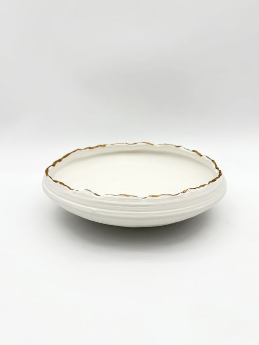 Gilded Organic Edge Shallow Bowl, 9.25"
