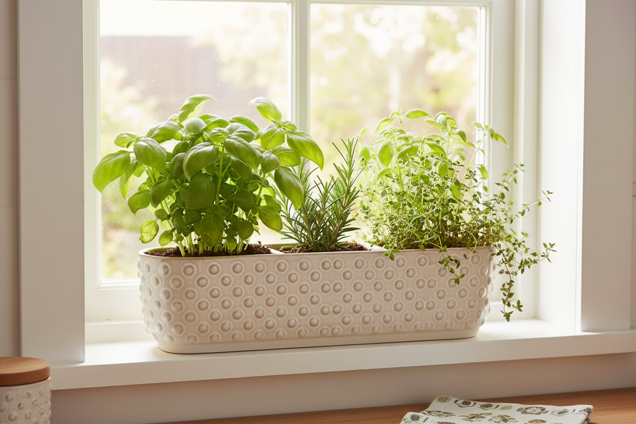 Stoneware Hobnail Planter