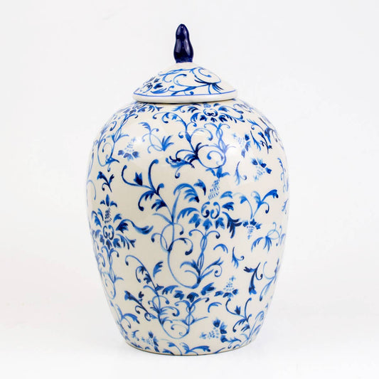 Imperial Palace Ginger Jar   Blue/White   6.25x10x6.25