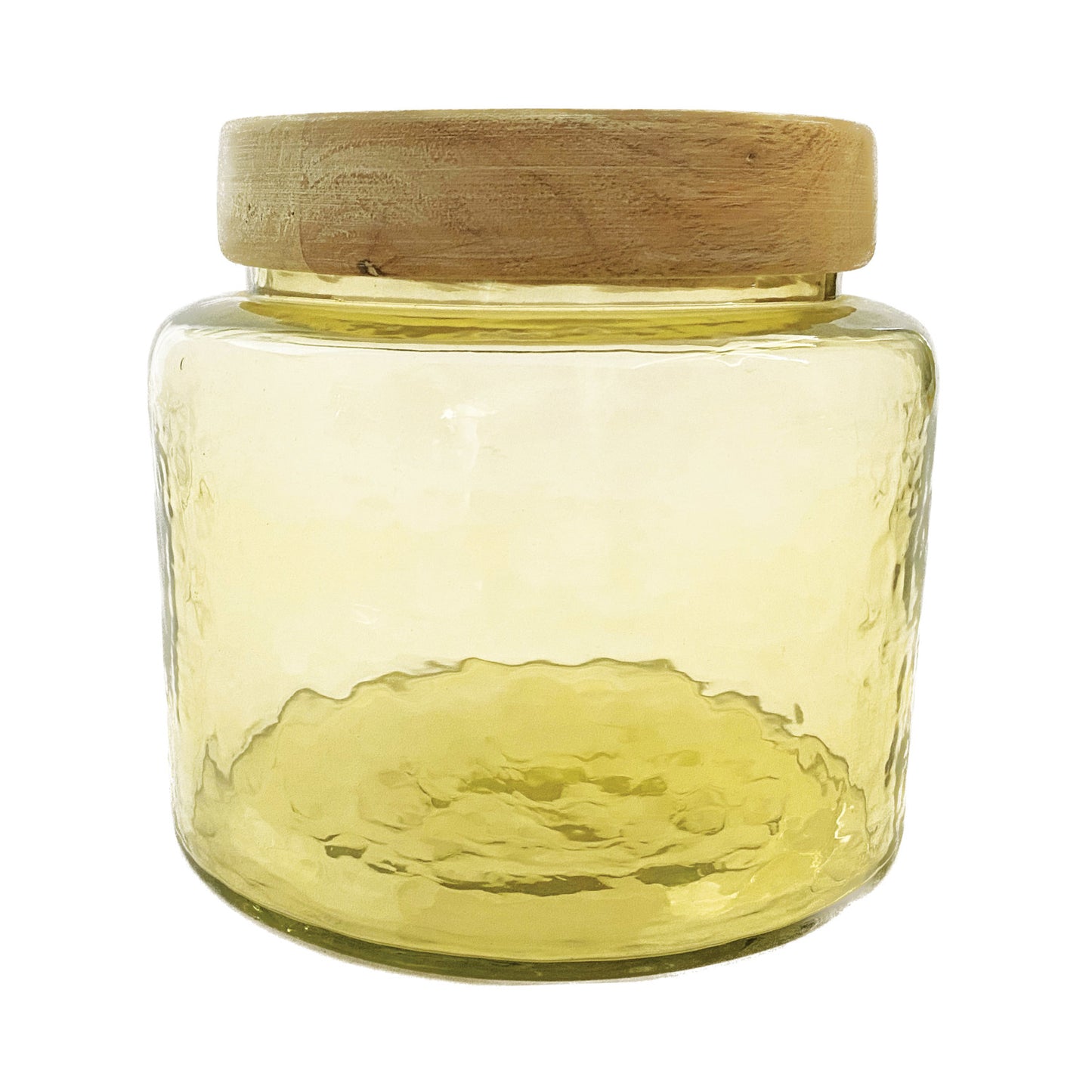 1-1/2 Quart Hammered Glass Jar w/ Mango Wood Lid