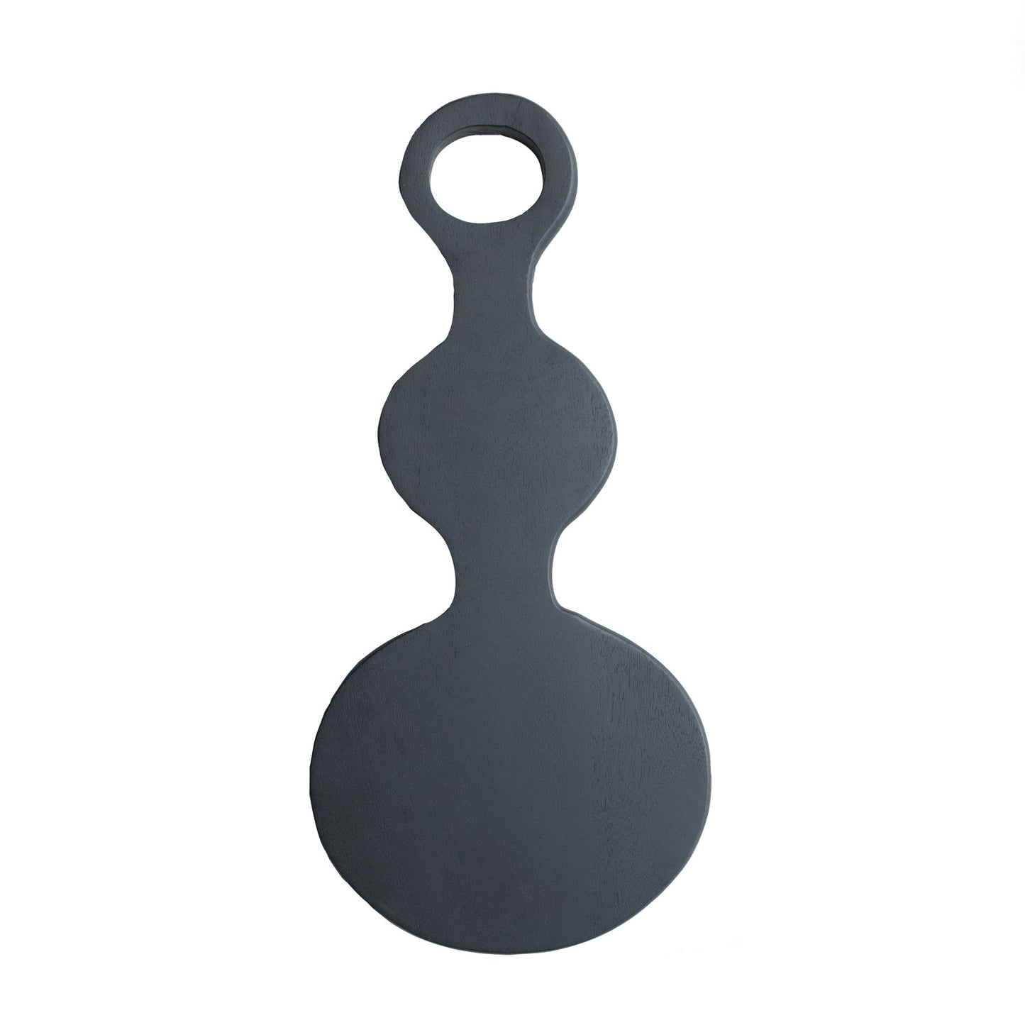 Mango Wood Abstract Shaped Cheese/Cutting Board w/ Handle, Black