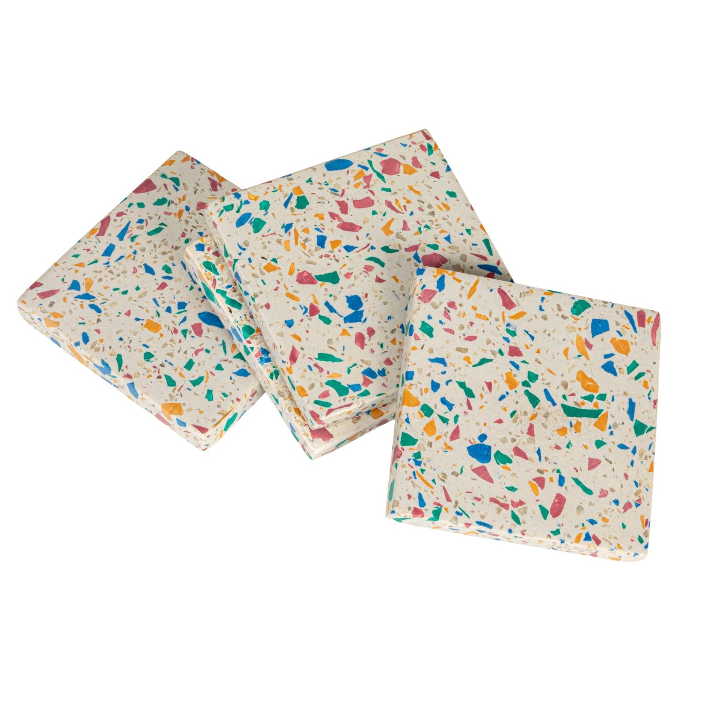 Resin & Terrazzo Coasters, Set of 4 Tied with Jute