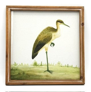 Square Wood Framed Bird Image