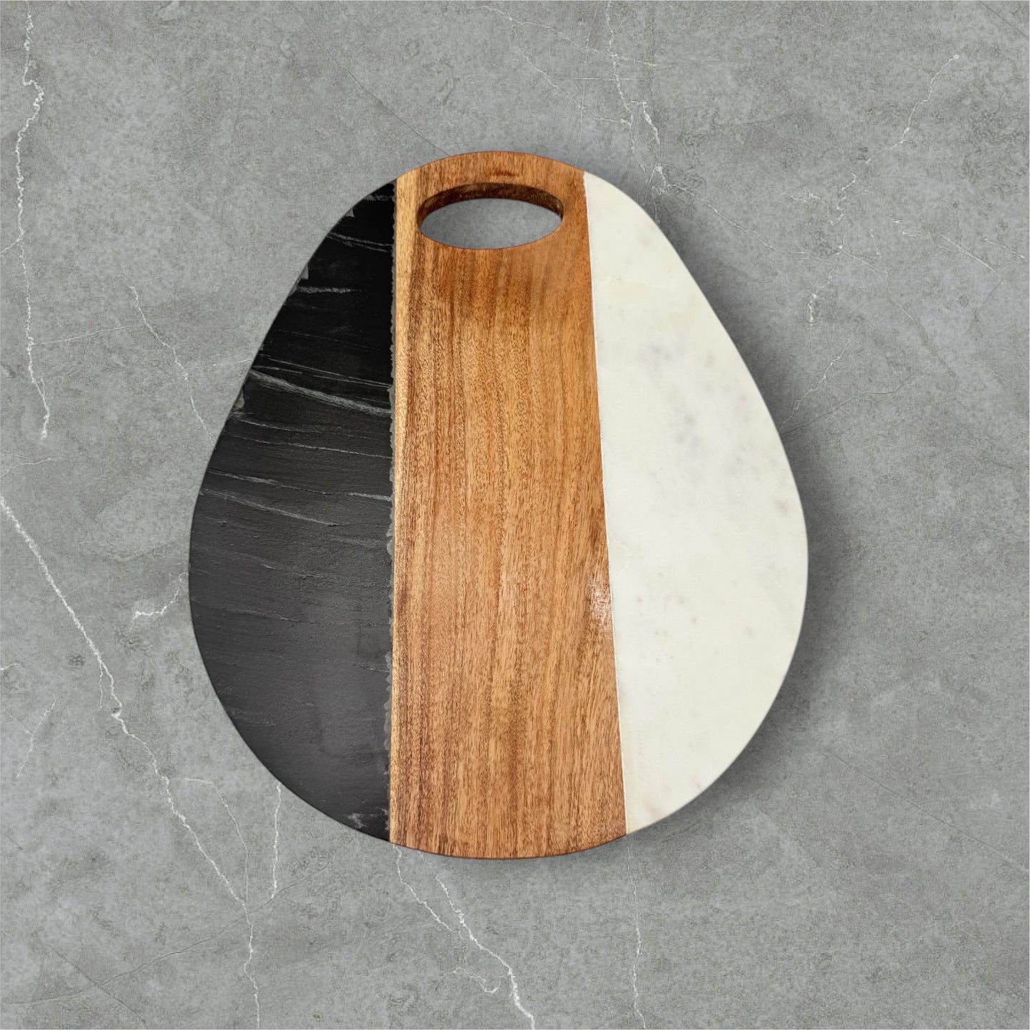 Marble and Acacia Wood Cheese/Cutting Board